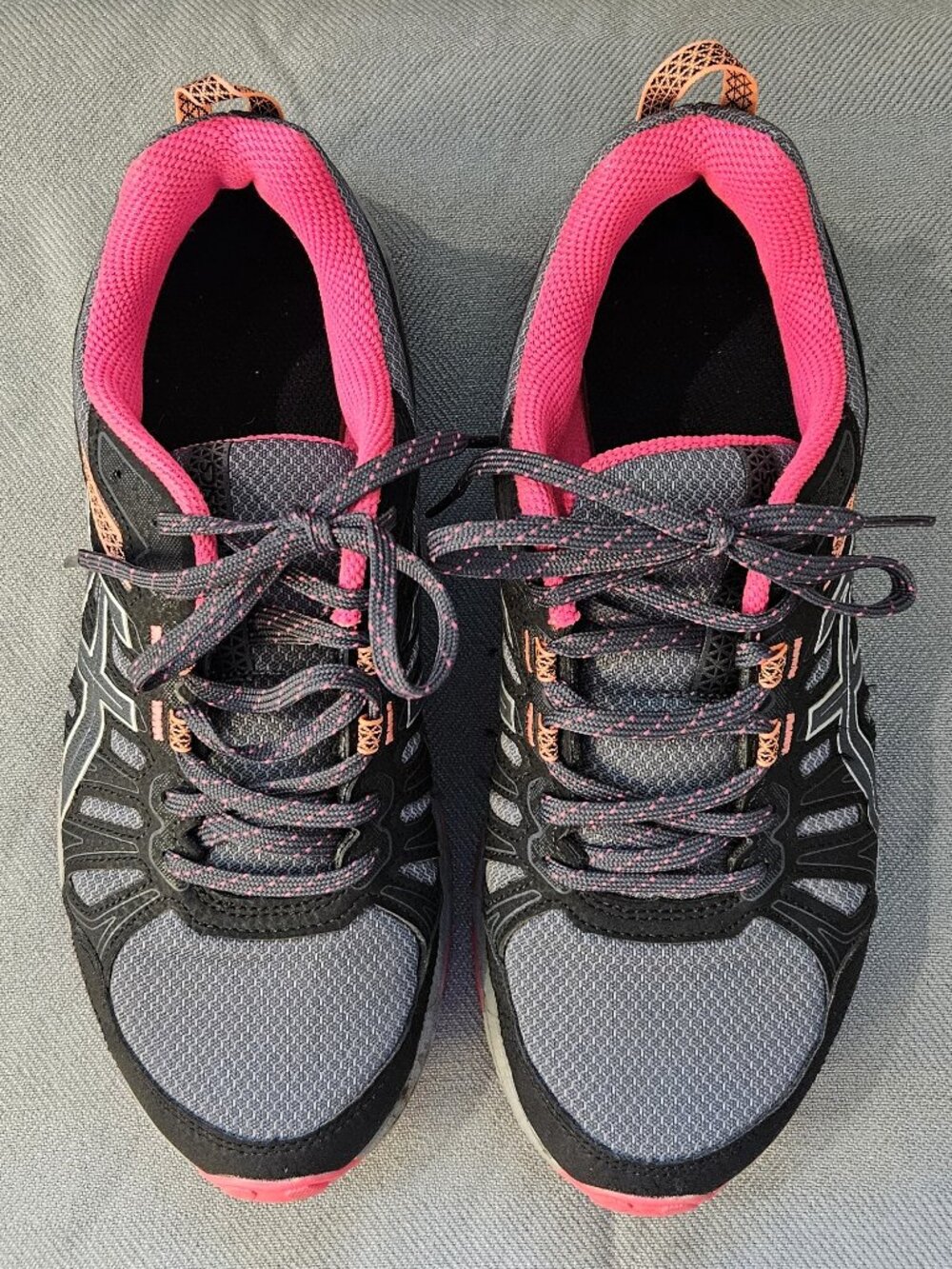 ASICS GEL-Venture 7 Women’s 8.5 Wide Black Pink Gray Running Shoes